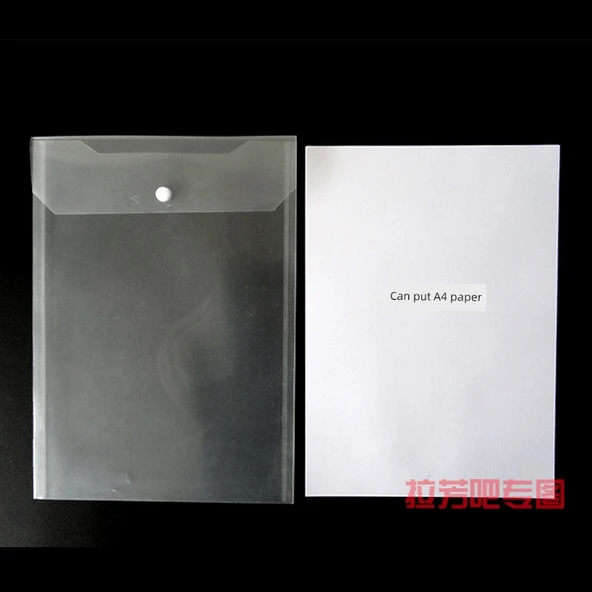Plastik Dikey Dosya Çantası - A4 El Çantası Orta Kalın Şeffaf Düz 0.2mm (10 Paket) - 7