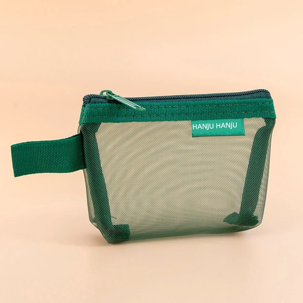 Retro Şeffaf 3D Mini Para Cüzdanı - 3D Retro Yeşil