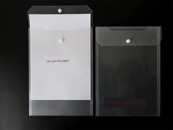Plastik Dikey Dosya Çantası - A4 El Çantası Orta Kalın Şeffaf Düz 0.2mm (10 Paket) - 11