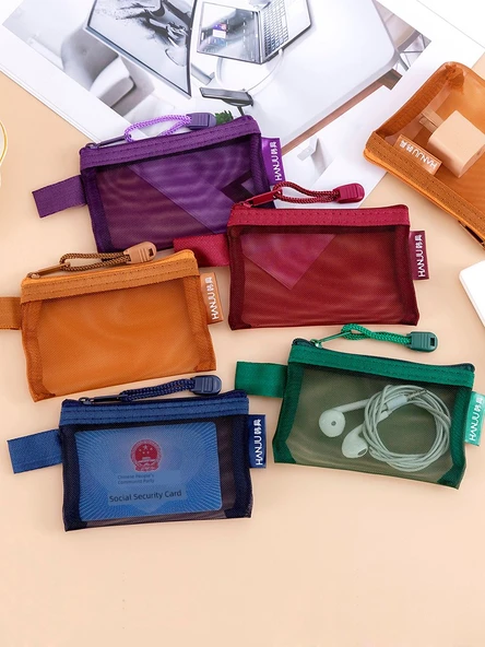 Retro Şeffaf 3D Mini Para Cüzdanı - 3D Retro Mor - 4