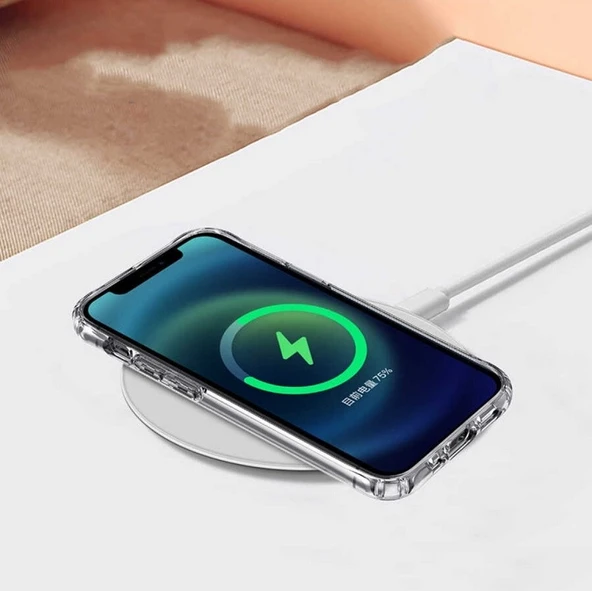 İPhone 13 Pro Max için Kılıf Kamera Korumalı Magsafe Wireless Şarj Özellikli Şeffaf Kılıf - 3