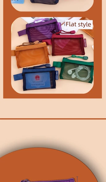 Retro Şeffaf 3D Mini Para Cüzdanı - 10 Karışık Renk - 10