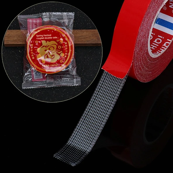 Bahar Festivali İkili Taraflı Yapışkan Bant - Şanslı Kapak - 1 Rulo - 15mm - 5m
