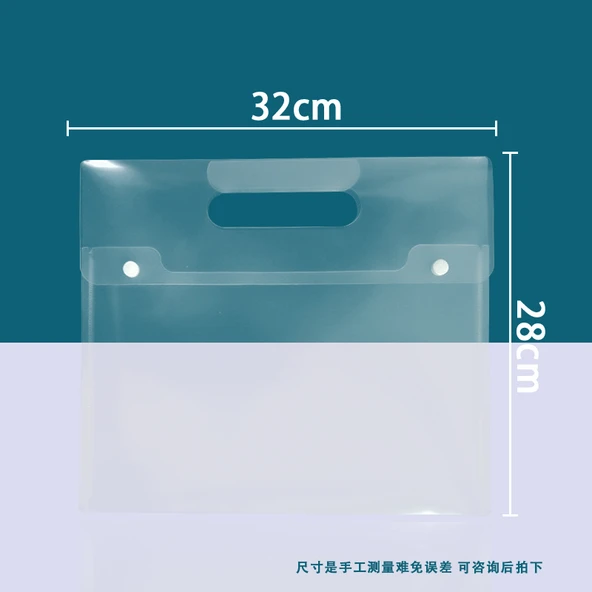 Plastik Dikey Dosya Çantası - A4 El Çantası Orta Kalın Şeffaf Düz 0.2mm (10 Paket)