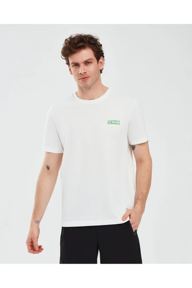 Graphic T-shirt M Short Sleeve Erkek Beyaz Tshirt S241054-102