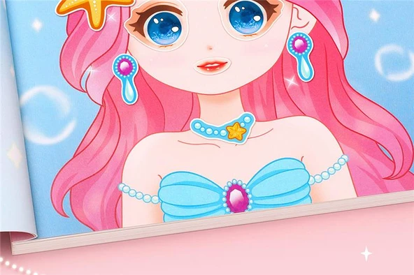 Prenses Kostüm Çıkartmaları Kitabı - Prenses Lolita - 12 Prenses + 3 Elbise - 12