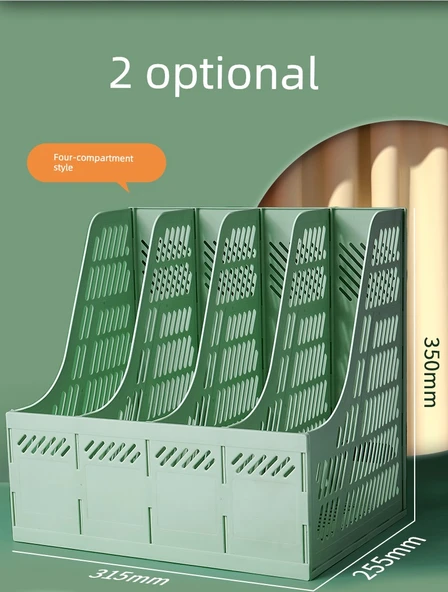 A4 Dosya Sepeti Üç Katmanlı Dosya Tutucu - Morandi Mor - 9