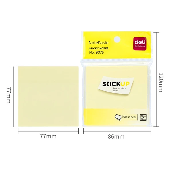 Deli Post-It Not Defteri - 76x76mm - 100 Yaprak - Kaliteli Kağıt - 3