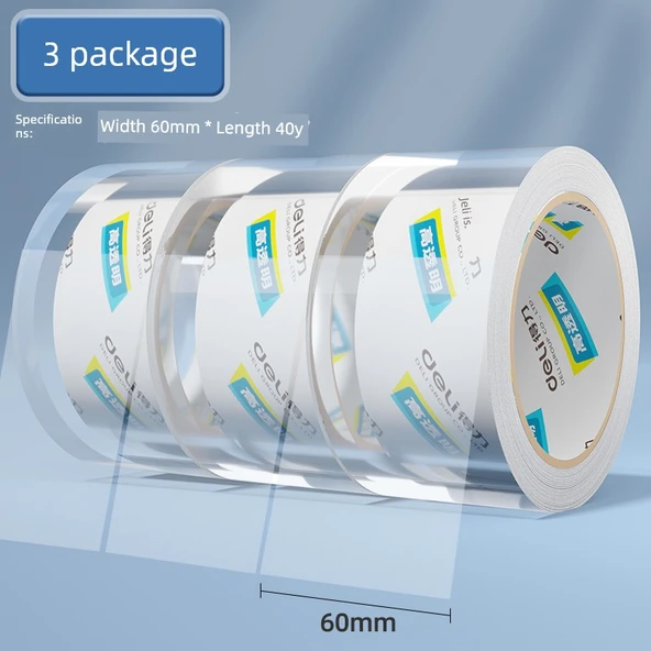 Ultra Şeffaf Paketleme Bandı - 60mm x 40y - 3 Paket