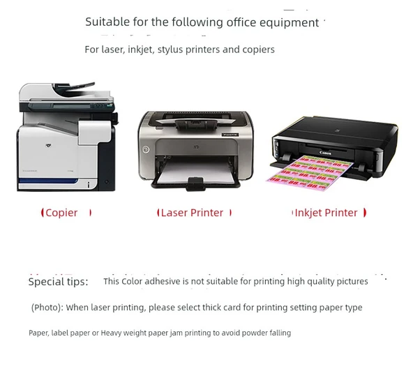 A4 Flüoresan Turuncu Yapışkan Etiket Kağıdı - 50 Sayfa - Resim 7