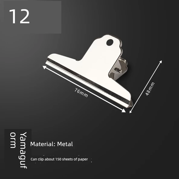 Metal Ofis Klipsi - Dağ Klipsi 76mm - 12 Adet
