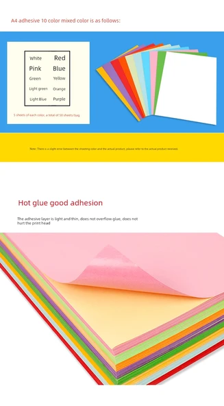 A4 Flüoresan Turuncu Yapışkan Etiket Kağıdı - 50 Sayfa - Resim 9