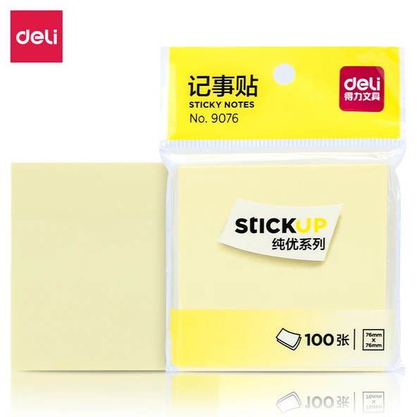 Deli Post-It Not Defteri - 76x76mm - 100 Yaprak - Kaliteli Kağıt