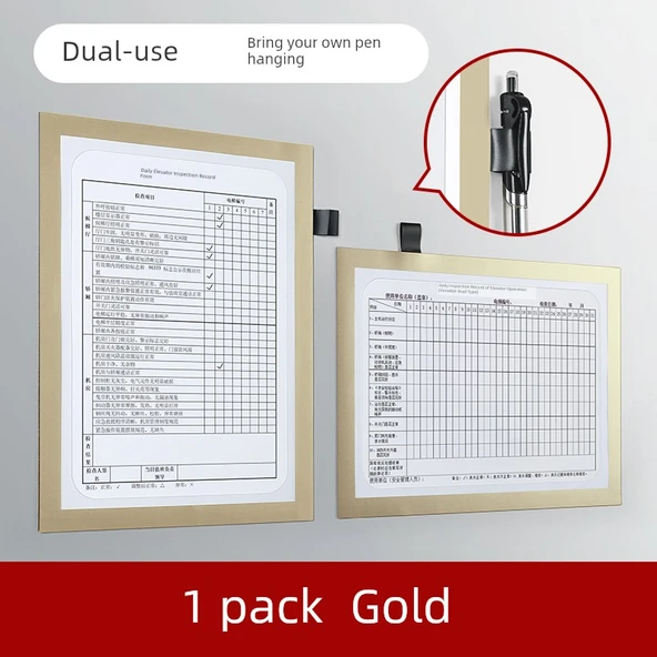 A4 Manyetik Afiş Çerçevesi - Altın - 1 Paket