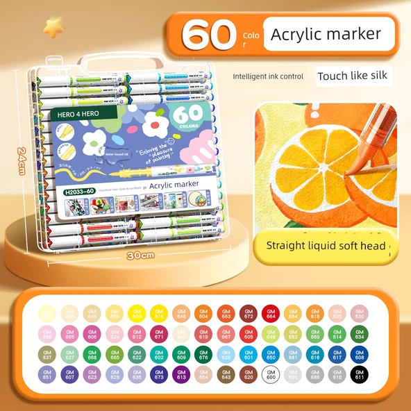 Silinebilir Marker Kalem Seti - 60 Renk - Akıllı Mürekkep Kontrolü - Mürekkep Miktarını Artırma