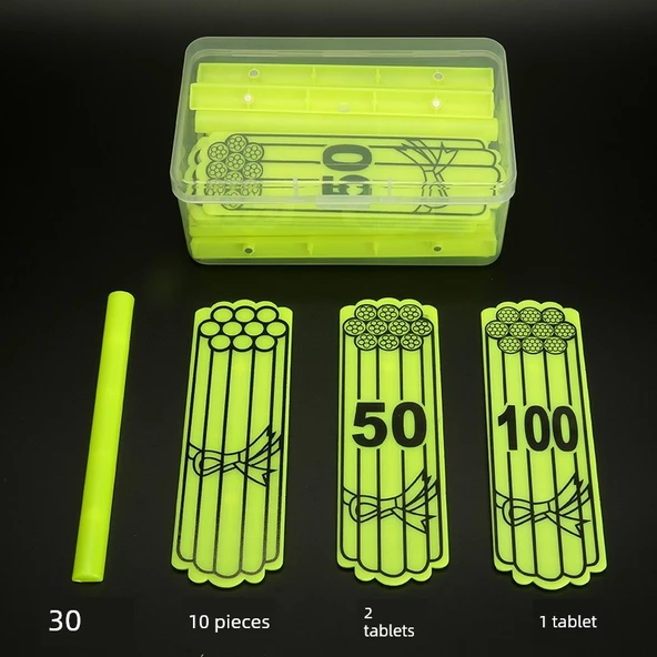 Manyetik Sayma Çubukları ve Parçaları Seti - Sarı - 16cm - Büyük - 30 Çubuk + 13 Parça