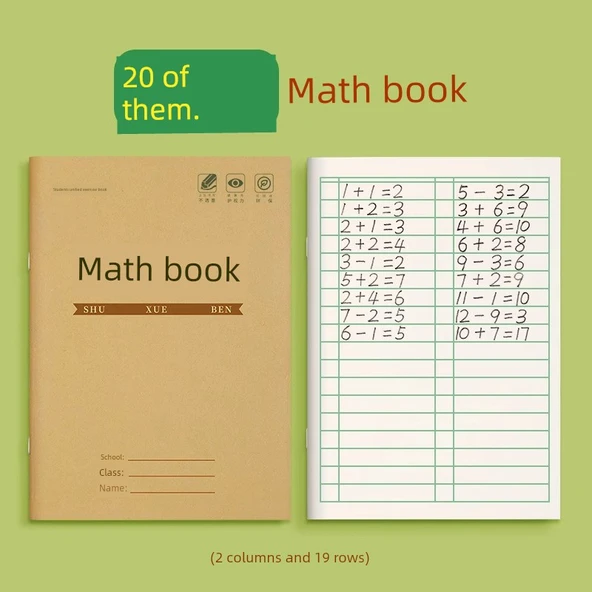 İlkokul Öğrenci Alıştırma Defteri - 20 Matematik Kitabı
