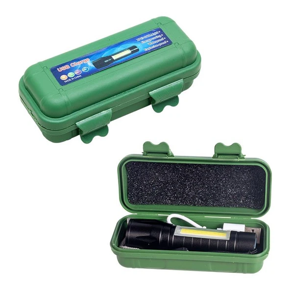 Ayt Powermaster PM-4525 Metal Flashlight Power Ledli Şarjlı El Feneri Kamp Lambası Led Işıldak - 3