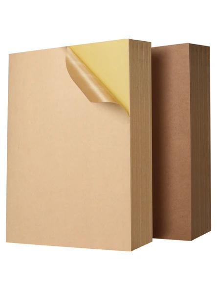 Kraft Kağıt Yapışkan Etiket A5 Kahverengi Ambalaj Kağıdı Koyu Renk 200 Sayfa - Resim 3