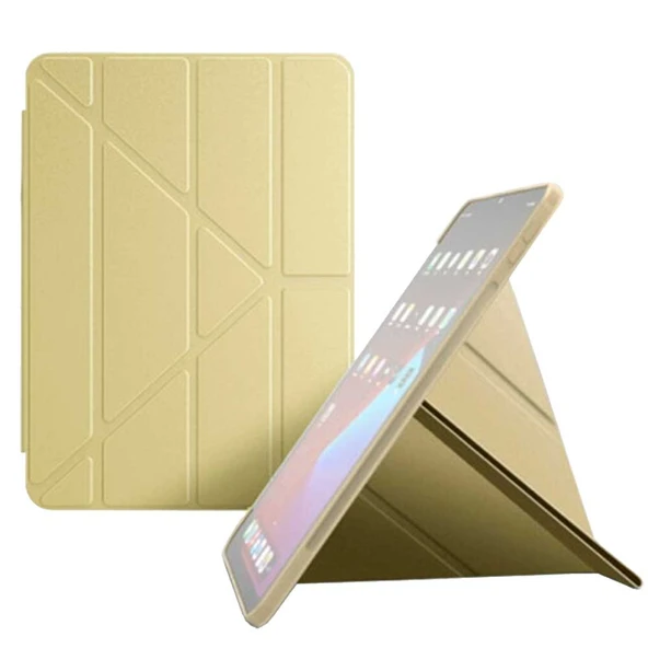 Apple iPad Pro 11 inç A2013 A1934 Uyumlu Smart Cover Üçgen Stand Arkası Şeffaf Tablet Kılıfı - 7