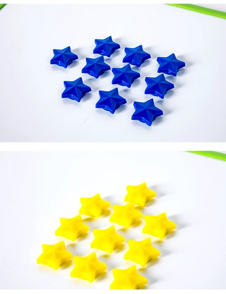 Manyetik Beşgen Yıldız Çıkartmalar - 4cm Üç Boyutlu Yeşil (8 adet/kart) - 10