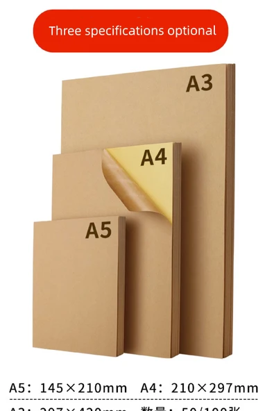 Kraft Kağıt Yapışkan Etiket A5 Kahverengi Ambalaj Kağıdı Koyu Renk 200 Sayfa - Resim 12