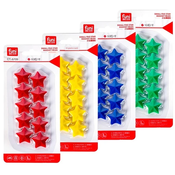 Manyetik Beşgen Yıldız Çıkartmalar - 2cm Düz Sarı (10 adet/kart) - 2