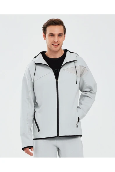 2xi-lock M Full Zip Hoodie Sweatshirt Erkek Gri Fermuarlı Eşofman Üstü S241035-035