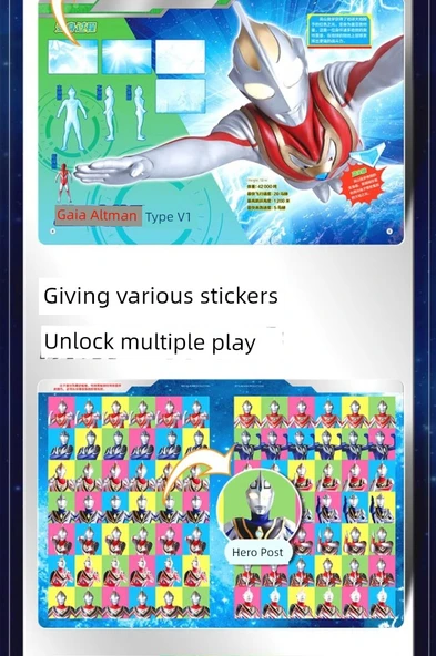 Ultraman 25. Yıl Dönümü Sticker Seti - 13 Parça (Dana) - Sticker + 12 Gelişmiş Bulmaca - 11