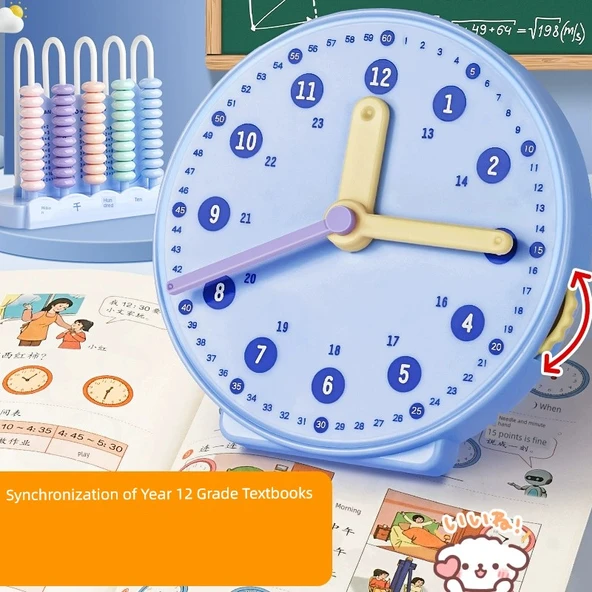 İlkokul Öğretim Saati - 3-Pin Bağlantı 24 Saat Pembe - 1 Adet - 6