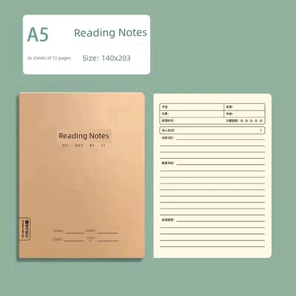 A5 Okuma Notları - Kahverengi - 10 Defter