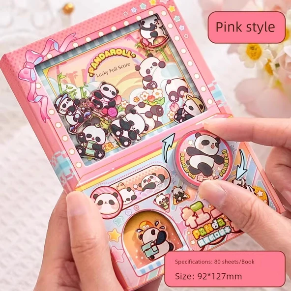Gashapon Makinesi Cep Defteri - Panda Pembe 80 Tam Renkli Sayfa