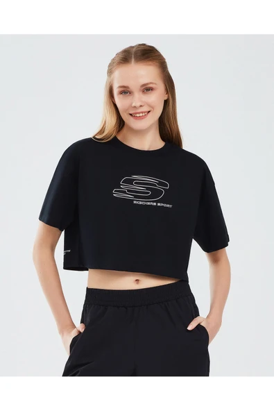 Graphic T-shirt W Short Sleeve Kadın Siyah Tshirt S241014-001