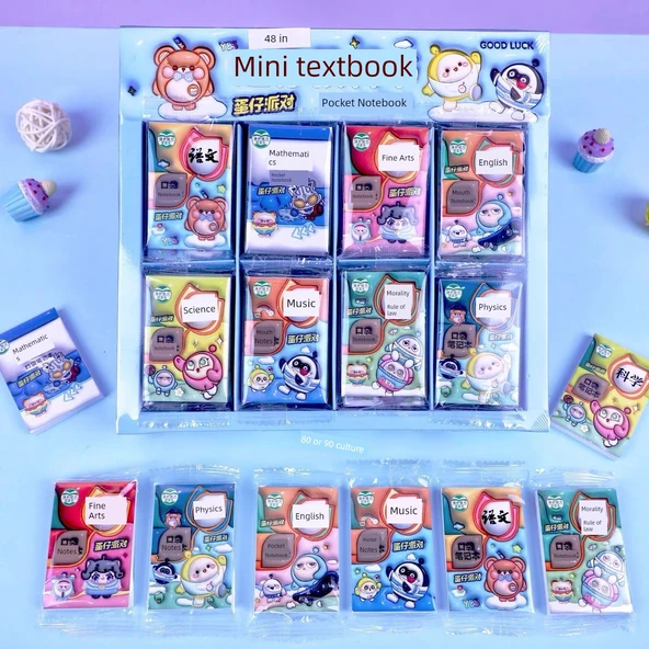Sevimli Karikatür Mini Defter - Yumurta Genişletme Kitap Karışık 8 Adet