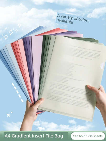 A4 Kağıt Depolama Klipsi - Gradyan Mor - Kalınlaştırılmış 20 Paket - Resim 3