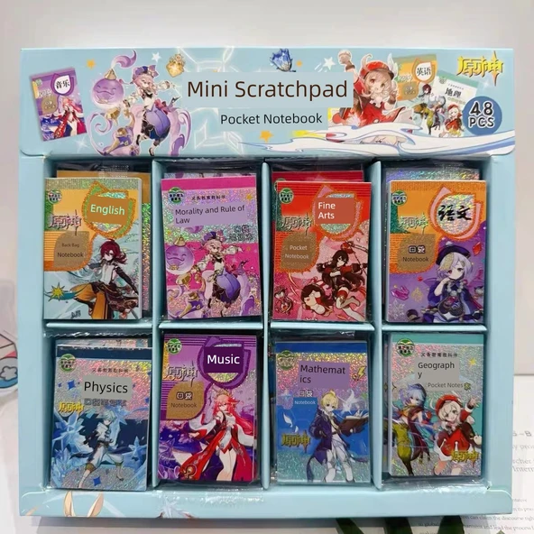 Sevimli Karikatür Mini Defter - Orijinal Tanrı Lazer Kitap Karışık 8 Adet