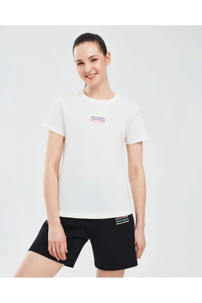 Essential W Short Sleeve T-shirt Kadın Beyaz Tshirt S241006-102