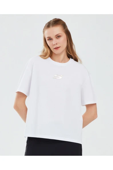 Graphic T-shirt W Short Sleeve Kadın Beyaz Tshirt S241011-100