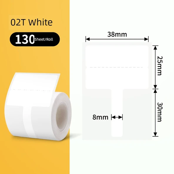Beyaz Termal Kablo Etiketi - 38x25+30mm - 130 Sayfa