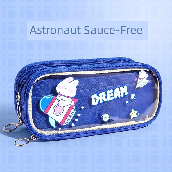 Kızlar Kanvas Kalem Kutusu - Astronot Tavşan Sosu