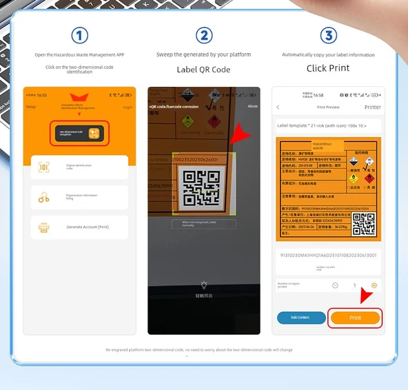 Tehlikeli Atık Etiketi - 10x10cm - 100 Etiket - İkonsuz - Resim 8