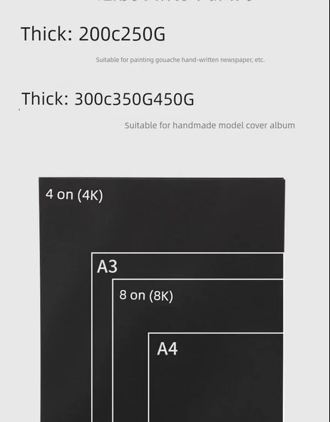 Siyah Karton Levha - 150g - 8 Açık - 50 Adet (Hafif Kalın) - Resim 9