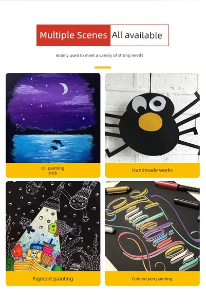 A3 Siyah Karton - 50 Yaprak - Kalın 230g - Resim 11