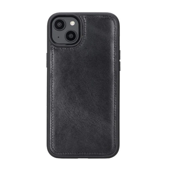 Apple iPhone 14 Plus Uyumlu Deri Cüzdanlı Kılıf MWWN RST1 Siyah - 3