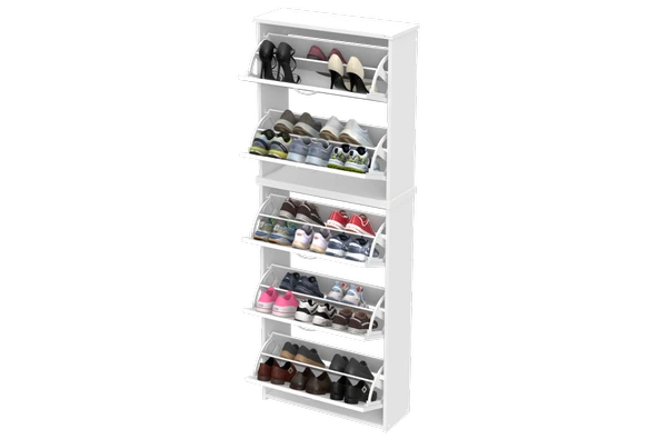 Modilayn VERVE Antre 72 x194x 26 cm’ lik 5 Düşer Kapak 10 Göz Bölmeli Ayakkabılık - 8