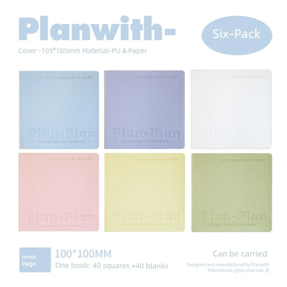 Taşınabilir Defter - Altı Seri! Mavi + Beyaz + Mor + Pembe + Sarı + Fındık Yeşil
