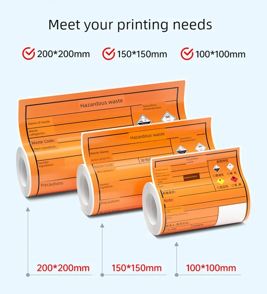 Tehlikeli Atık Etiketi - 10x10cm - 100 Etiket - İkonsuz - Resim 6