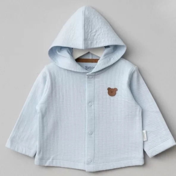 Lenaca Bebitof Kapüşonlu Bebek Hırka 80153 Koyu Mavi