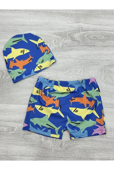 Erkek Çocuk Boneli ve Şortlu Mayo Takımı 12256 - 6
