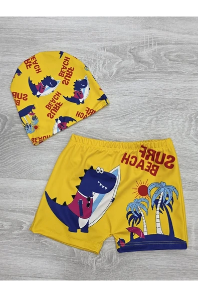 Erkek Çocuk Boneli ve Şortlu Mayo Takımı 12256 - 8
